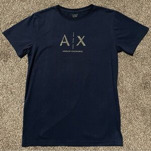 Armani Jeans Dark Blue Tee with Camouflage Logo